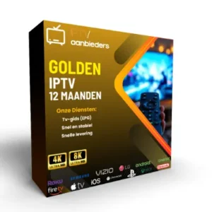 Golden IPTV Abonnement 12 Maanden – Films, Series en 100.000+ Kanalen voor alle apparaten