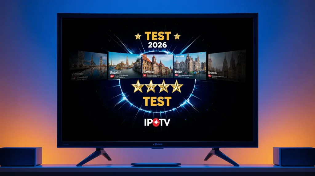 IPTV test 2026 op Smart TV met toegang tot duizenden Nederlandse en Belgische zenders in 4K kwaliteit