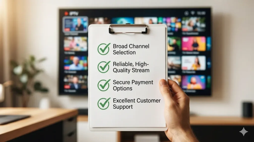 Checklist betrouwbare IPTV aanbieder kopen 2026: uptime controleren, klantenservice testen, testperiode en reviews lezen