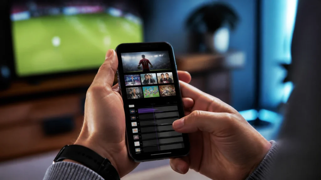 IPTV abonnements op smartphone met live tv-gids en kanalen, ideaal als goedkoop iptv abonnement per maand