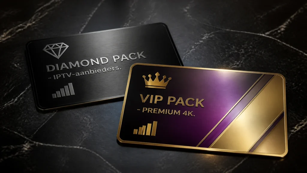 Visuele weergave van Diamond en VIP IPTV abonnement pakketten bij iptv-aanbieders
